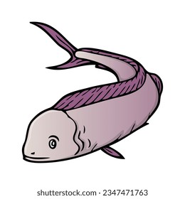 fish vector illustration,isolated on white background,top view