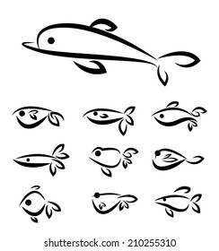 fish vector , isolated icons set