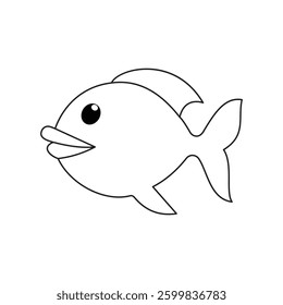 Fish Vector line art  design on a whit background
