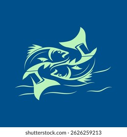 Fish vector line art, Drawing illustration 