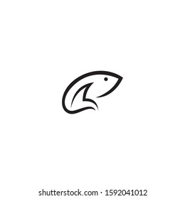 fish vector line art silhouette