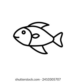 Fish Vector Line Icon Design