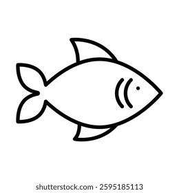 Fish Vector Line Icon Design