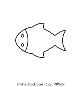 A fish . Vector line icon. White background.