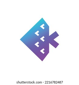 Logo vectorial de peces con escalas abstractas. Logo del pez discus.