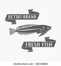 Fish - vector. Logo, badge or label design template