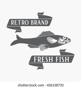 Fish - vector. Logo, badge or label design template