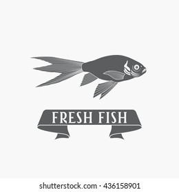 Fish - vector. Logo, badge or label design template