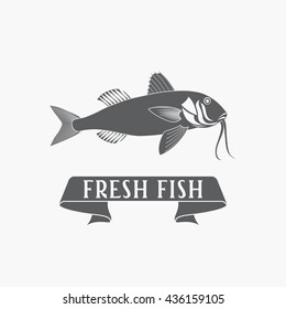 Fish - vector. Logo, badge or label design template