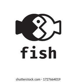 Fish - vector logo. Business icon for the company. Labels for any use / Design / products / Trade. Flat design. Illustration. Yin Yang.