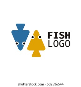 Fish - vector logo. Business icon for the company. Labels for any use / Design / products / Trade / restaurant. Flat design. Illustration.