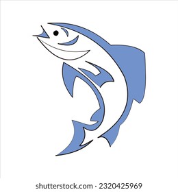 Diseño del logotipo del vector del pescado en agua animal