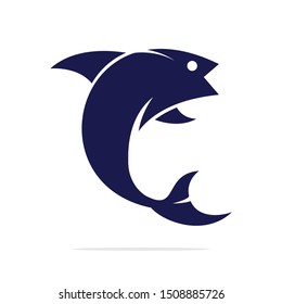 Fish vector logo design. Fishing logo concept.	