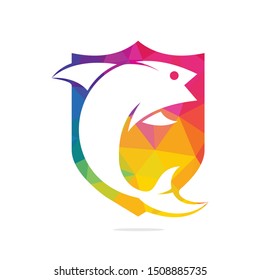 Fish vector logo design. Fishing logo concept.	