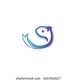 Fish vector logo design. Fishing logo concept.