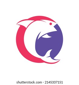 Diseño del logo del vector de los peces. Concepto del logotipo de pesca.	