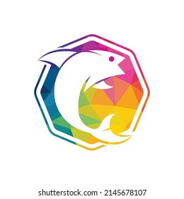 Fish vector logo design. Fishing logo concept.	