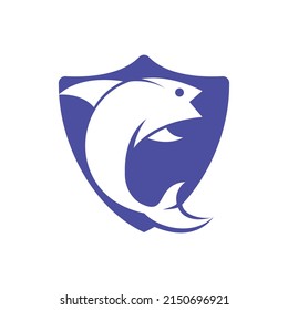 Fish vector logo design. Fishing logo concept.	