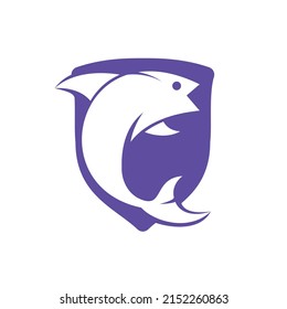 Diseño del logo del vector de los peces. Concepto del logotipo de pesca.	