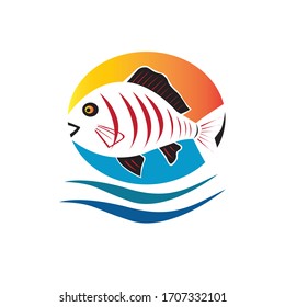 Fish vector logo design stock