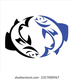 Symbole für das Design von Fisch-Vektorgrafiken - Tiere Wasser