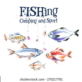 fish vector logo design template.  fishing or sport icon.