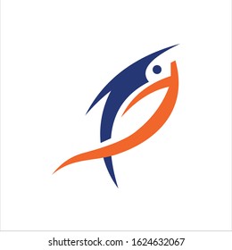 fish vector logo graphic modern abstract
