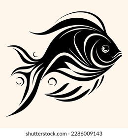 Fish vector for logo or icon, drawing Elegant minimalist style,abstract style Illustration	