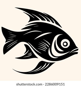 Fish vector for logo or icon, drawing Elegant minimalist style,abstract style Illustration	