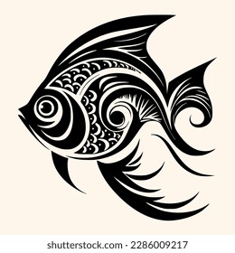 Fish vector for logo or icon, drawing Elegant minimalist style,abstract style Illustration	