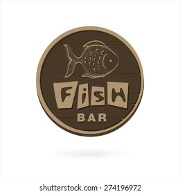 fish vector logo. Restaurant bar. Sample design concept. vintage style. Template