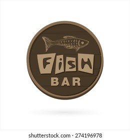 fish vector logo. Restaurant bar. Sample design concept. vintage style. Template