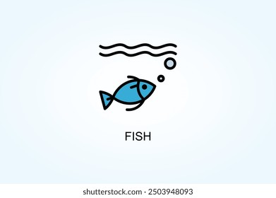 Ilustración De Vector De Pescado O Símbolo De Logotipo