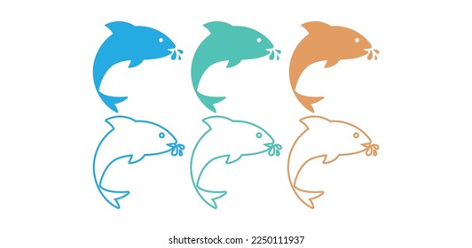 Fish Vector Logo Symbol Template. Fish Outline Vector Illustration