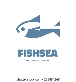 Fish - vector logo template concept. Sea food vector illustration. Graphic design element. 