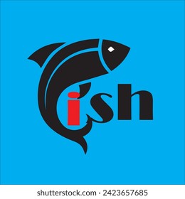 Fish vector logo .Traingle shape fish.