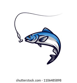Fish vector mascot icon illustration
