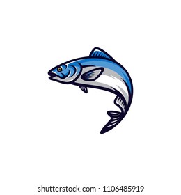 Fish vector mascot icon illustration
