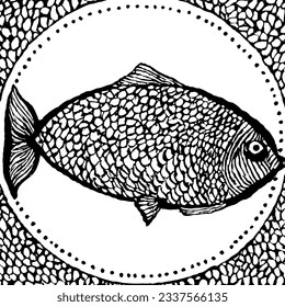 Fish Vector Minimal Line Art Drawing