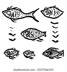 Fish Vector Minimal Line Art Drawing