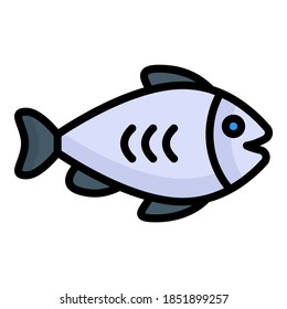 fish vector outline colored icon. Modern colored outline symbols. Collection of traditional elements.
