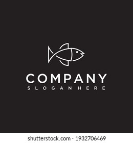 fish vector outline design logo
