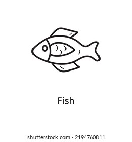 Fish vector Outline Icon Design illustration. Nature Symbol on White background EPS 10 File