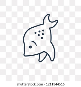 Fish vector outline icon isolated on transparent background, high quality linear Fish transparency concept can be used web and mobile