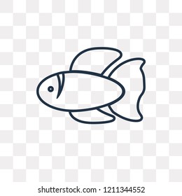 Fish vector outline icon isolated on transparent background, high quality linear Fish transparency concept can be used web and mobile