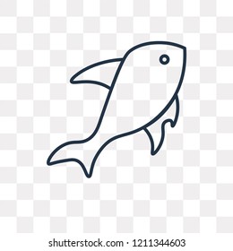 Fish vector outline icon isolated on transparent background, high quality linear Fish transparency concept can be used web and mobile