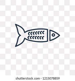Fish vector outline icon isolated on transparent background, high quality linear Fish transparency concept can be used web and mobile