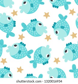 fish vector seamless pattern