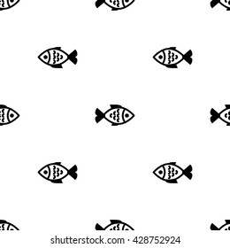 Fish vector seamless pattern or background