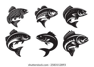 fish vector silhouette for any use